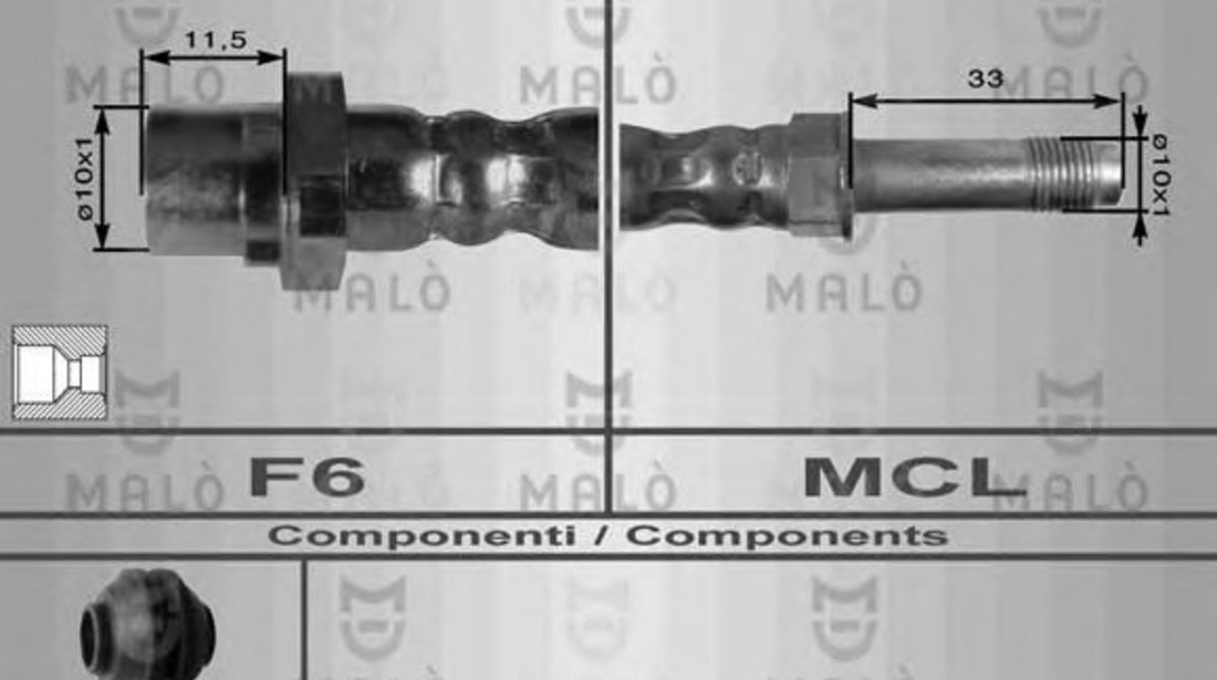 Furtun frana BMW Seria 3 Cupe (E46) (1999 - 2006) MALO 8910 piesa NOUA