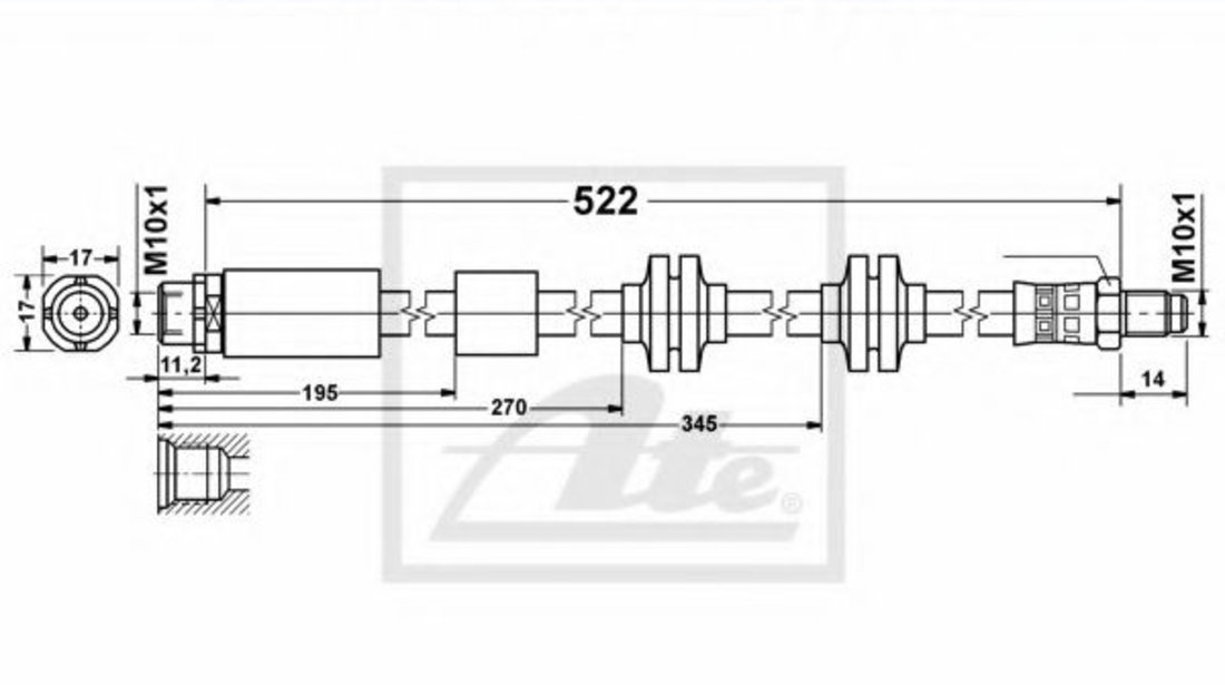 Furtun frana BMW Seria 3 Touring (E91) (2005 - 2012) ATE 24.5174-0526.3 piesa NOUA