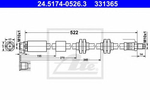 Furtun frana BMW Seria 3 Touring (E91) (2005 - 2012) ATE 24.5174-0526.3 piesa NOUA