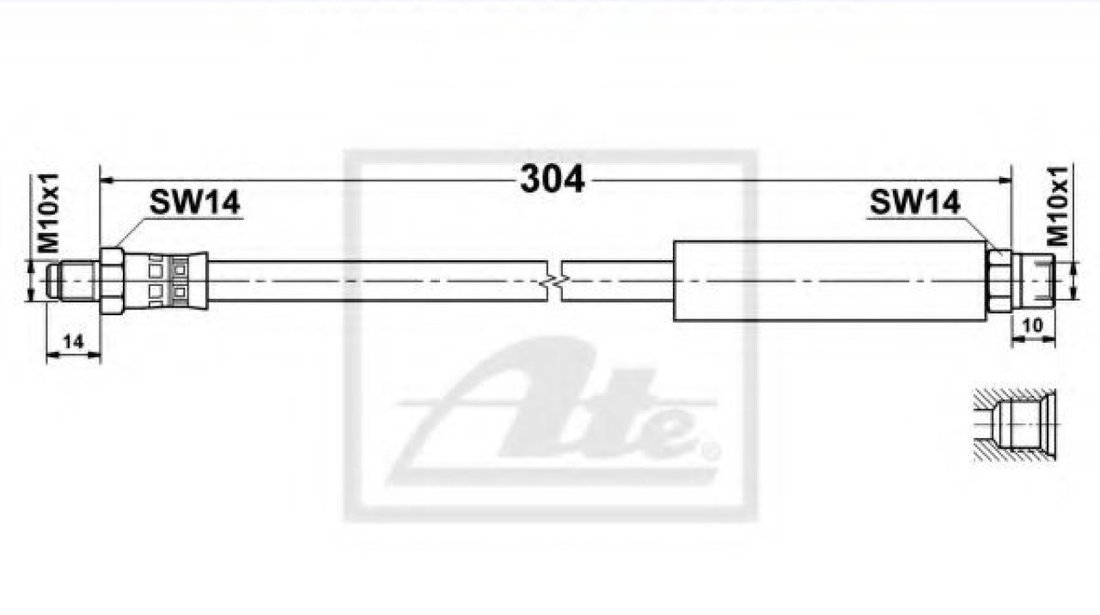 Furtun frana BMW Seria 6 Cabriolet (E64) (2004 - 2010) ATE 24.5102-0304.3 piesa NOUA