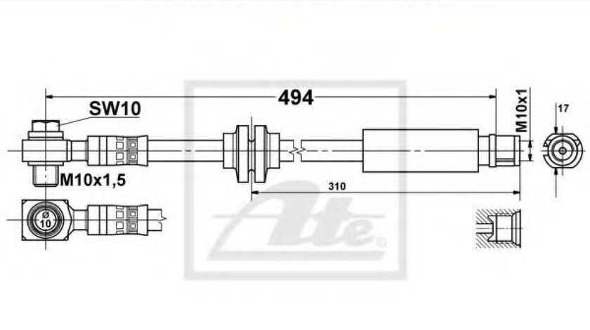 Furtun frana CHEVROLET MALIBU (V300) (2012 - 2016) ATE 24.5176-0494.3 piesa NOUA