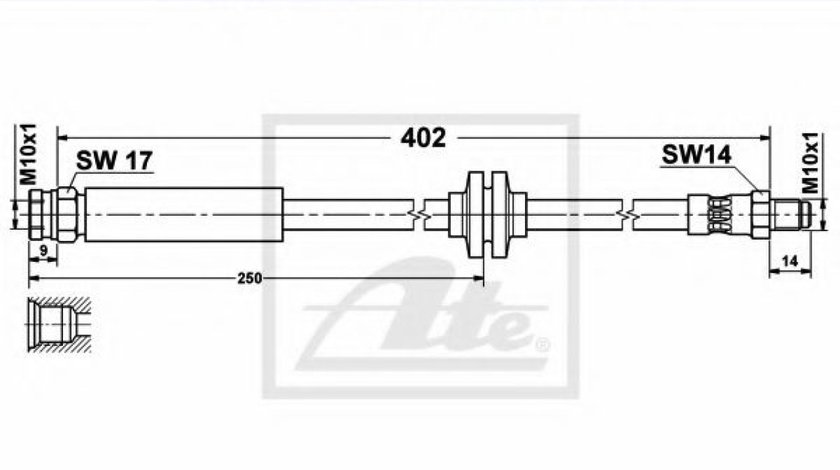 Furtun frana CITROEN NEMO caroserie (AA) (2008 - 2016) ATE 24.5112-0402.3 piesa NOUA