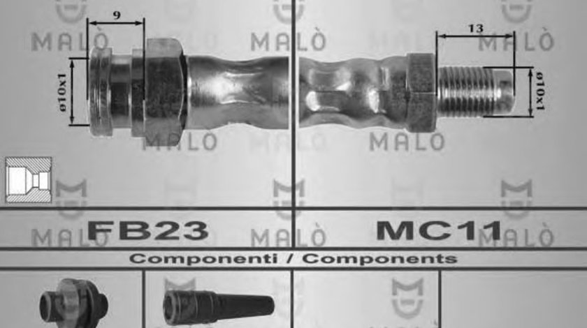 Furtun frana CITROEN NEMO caroserie (AA) (2008 - 2016) MALO 80188 piesa NOUA