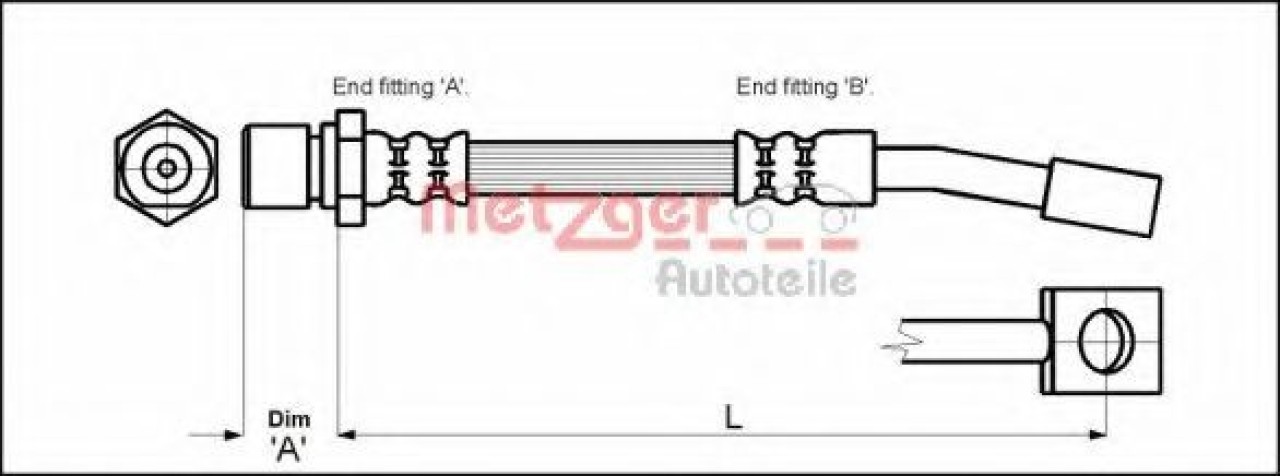 Furtun frana DAEWOO CIELO (KLETN) (1995 - 1997) METZGER 4114679 piesa NOUA