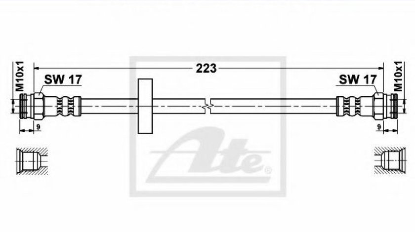 Furtun frana FIAT BRAVO I (182) (1995 - 2001) ATE 24.5228-0223.3 piesa NOUA