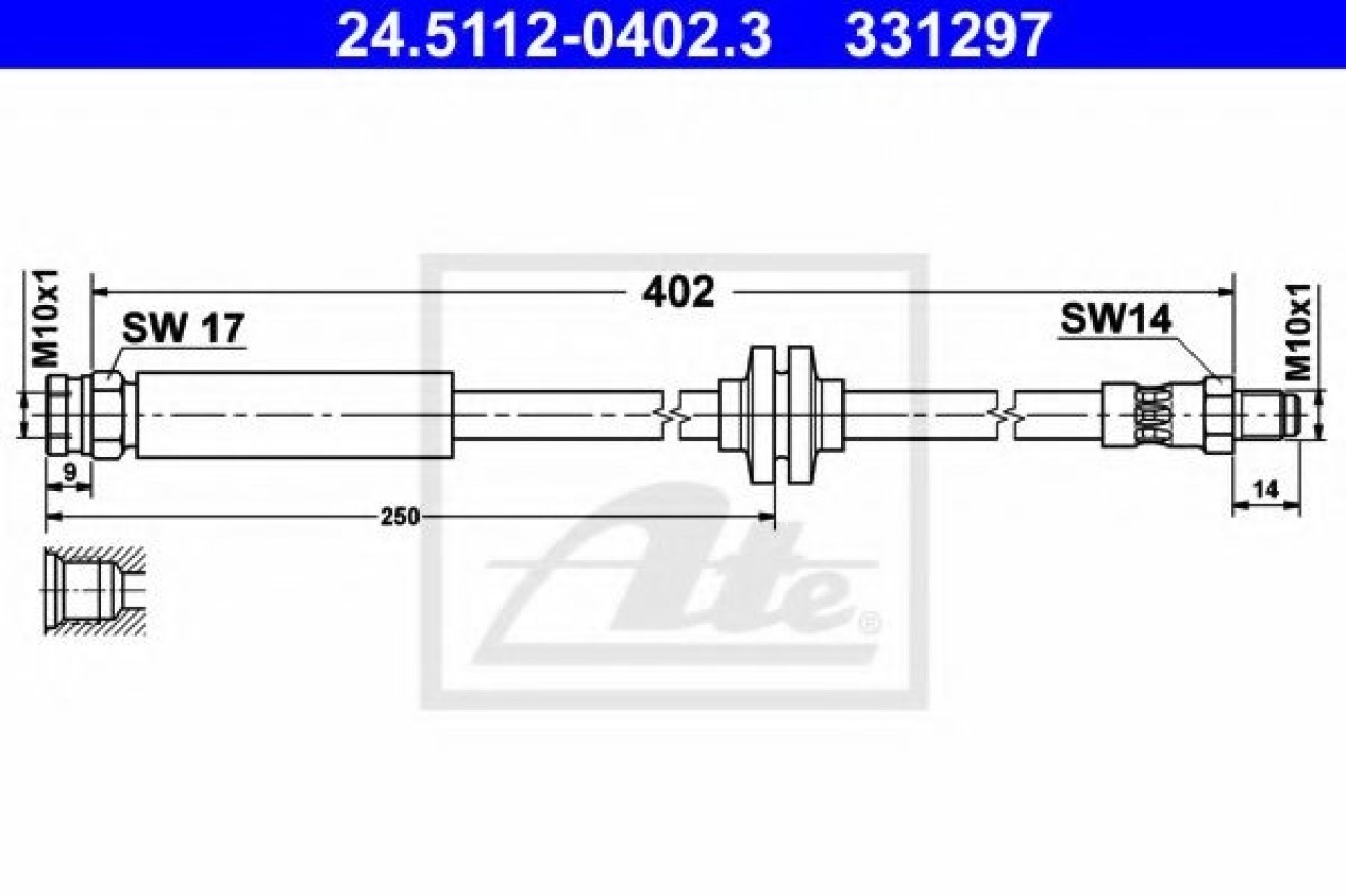 Furtun frana FIAT GRANDE PUNTO (199) (2005 - 2016) ATE 24.5112-0402.3 piesa NOUA