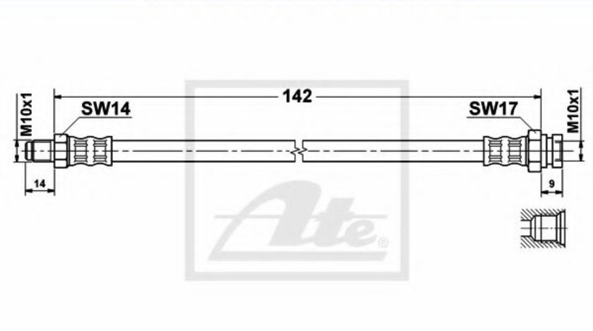 Furtun frana FIAT GRANDE PUNTO (199) (2005 - 2016) ATE 24.5112-0142.3 piesa NOUA