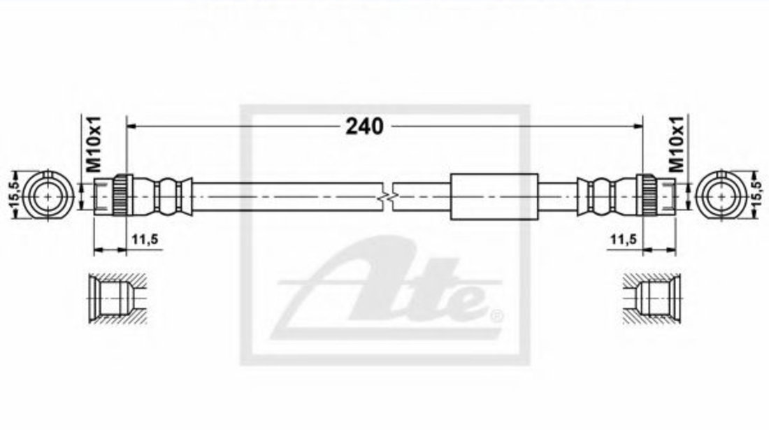 Furtun frana FIAT SCUDO platou / sasiu (272, 270) (2007 - 2016) ATE 24.5239-0240.3 piesa NOUA