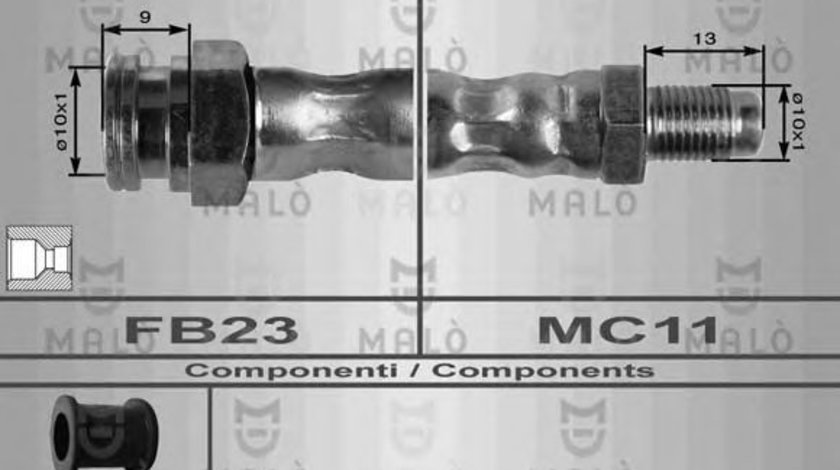 Furtun frana FIAT STRADA II (138A) (1982 - 1988) MALO 8350 piesa NOUA