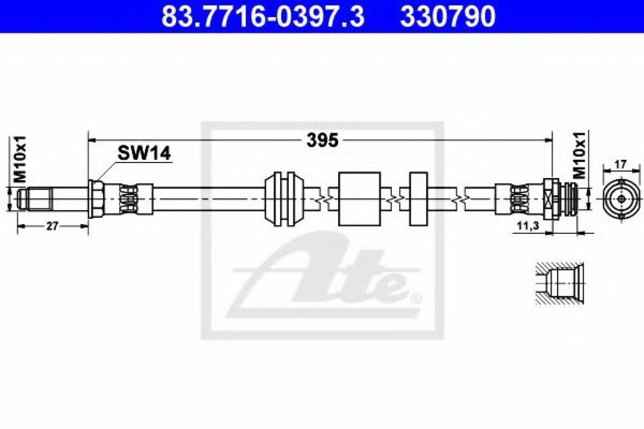 Furtun frana FORD C-MAX (DM2) (2007 - 2016) ATE 83.7716-0397.3 piesa NOUA