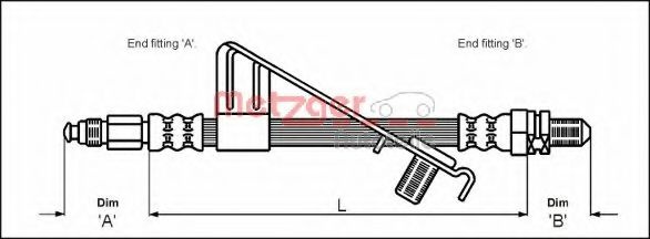 Furtun frana FORD COURIER (J3, J5) (1996 - 2016) METZGER 4112527 piesa NOUA