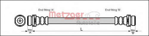 Furtun frana FORD FOCUS (DAW, DBW) (1998 - 2007) METZGER 4112526 piesa NOUA