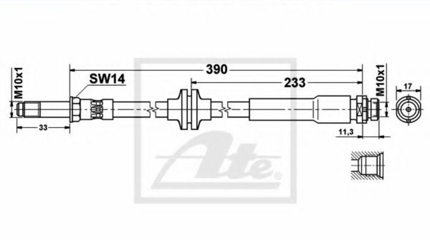 Furtun frana FORD FOCUS II Limuzina (DA) (2005 - 2016) ATE 83.7714-0391.3 piesa NOUA