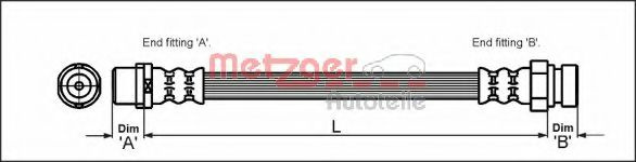 Furtun frana FORD GALAXY (WGR) (1995 - 2006) METZGER 4110348 piesa NOUA