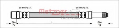 Furtun frana FORD GALAXY (WGR) (1995 - 2006) METZGER 4112516 piesa NOUA