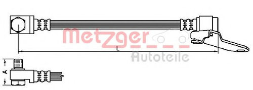 Furtun frana FORD TOURNEO CONNECT (2002 - 2016) METZGER 4112545 piesa NOUA