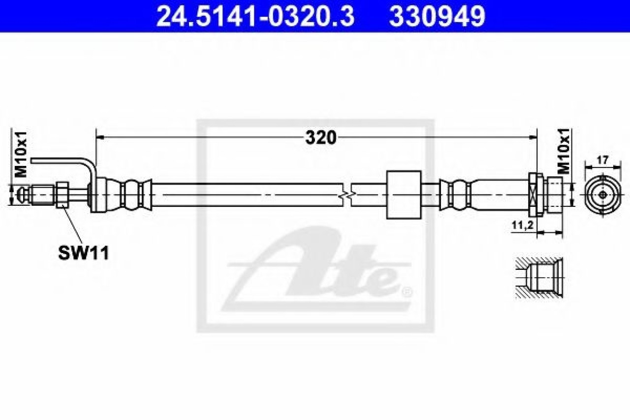 Furtun frana FORD TRANSIT bus (2006 - 2014) ATE 24.5141-0320.3 piesa NOUA