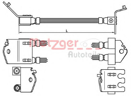 Furtun frana FORD TRANSIT bus (FD, FB, FS, FZ, FC) (2000 - 2006) METZGER 4112543 piesa NOUA