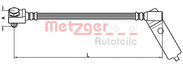 Furtun frana FORD TRANSIT caroserie (FA) (2000 - 2006) METZGER 4112546 piesa NOUA