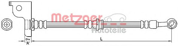 Furtun frana HYUNDAI SANTA FE I (SM) (2000 - 2006) METZGER 4110138 piesa NOUA