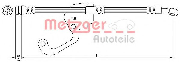 Furtun frana HYUNDAI TERRACAN (HP) (2001 - 2006) METZGER 4116228 piesa NOUA