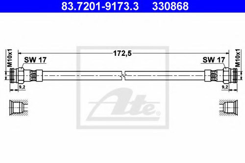 Furtun frana LANCIA MUSA (350) (2004 - 2012) ATE 83.7201-9173.3 piesa NOUA