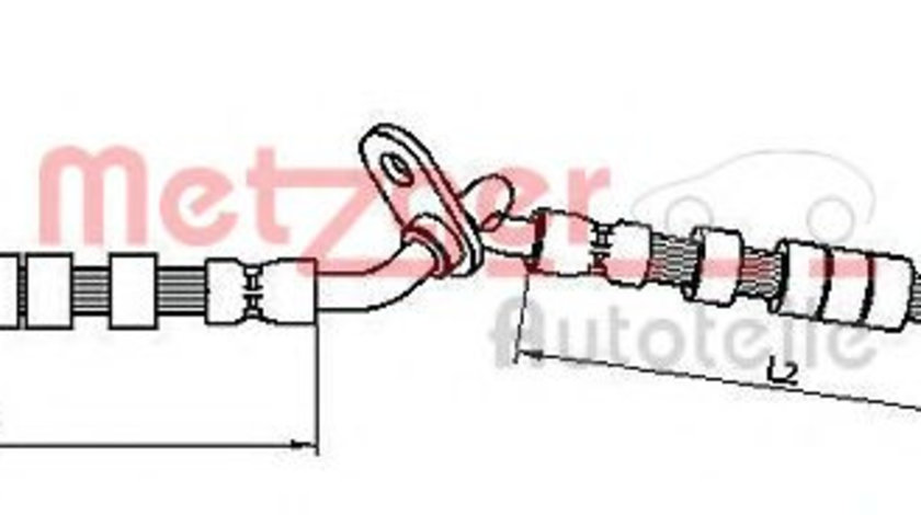 Furtun frana MAZDA 6 (GG) (2002 - 2008) METZGER 4110709 piesa NOUA