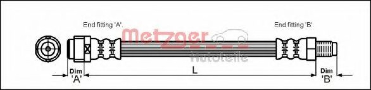 Furtun frana MERCEDES C-CLASS Cupe (C204) (2011 - 2016) METZGER 4110574 piesa NOUA