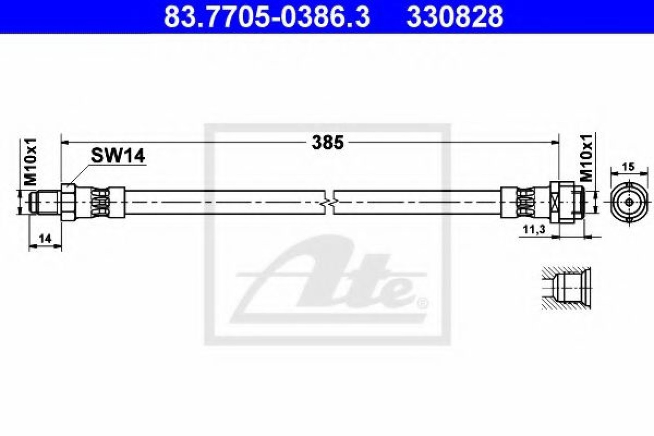 Furtun frana MERCEDES C-CLASS T-Model (S203) (2001 - 2007) ATE 83.7705-0386.3 piesa NOUA