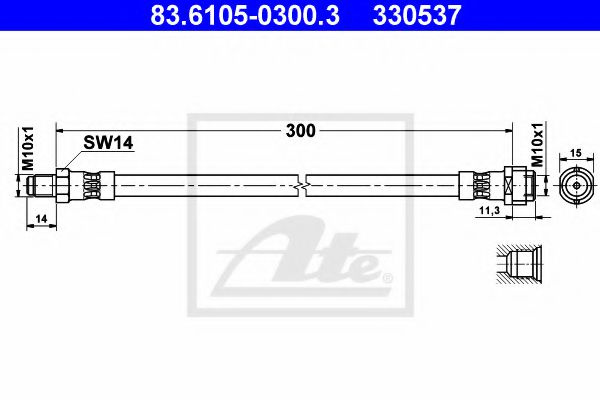 Furtun frana MERCEDES M-CLASS (W163) (1998 - 2005) ATE 83.6105-0300.3 piesa NOUA