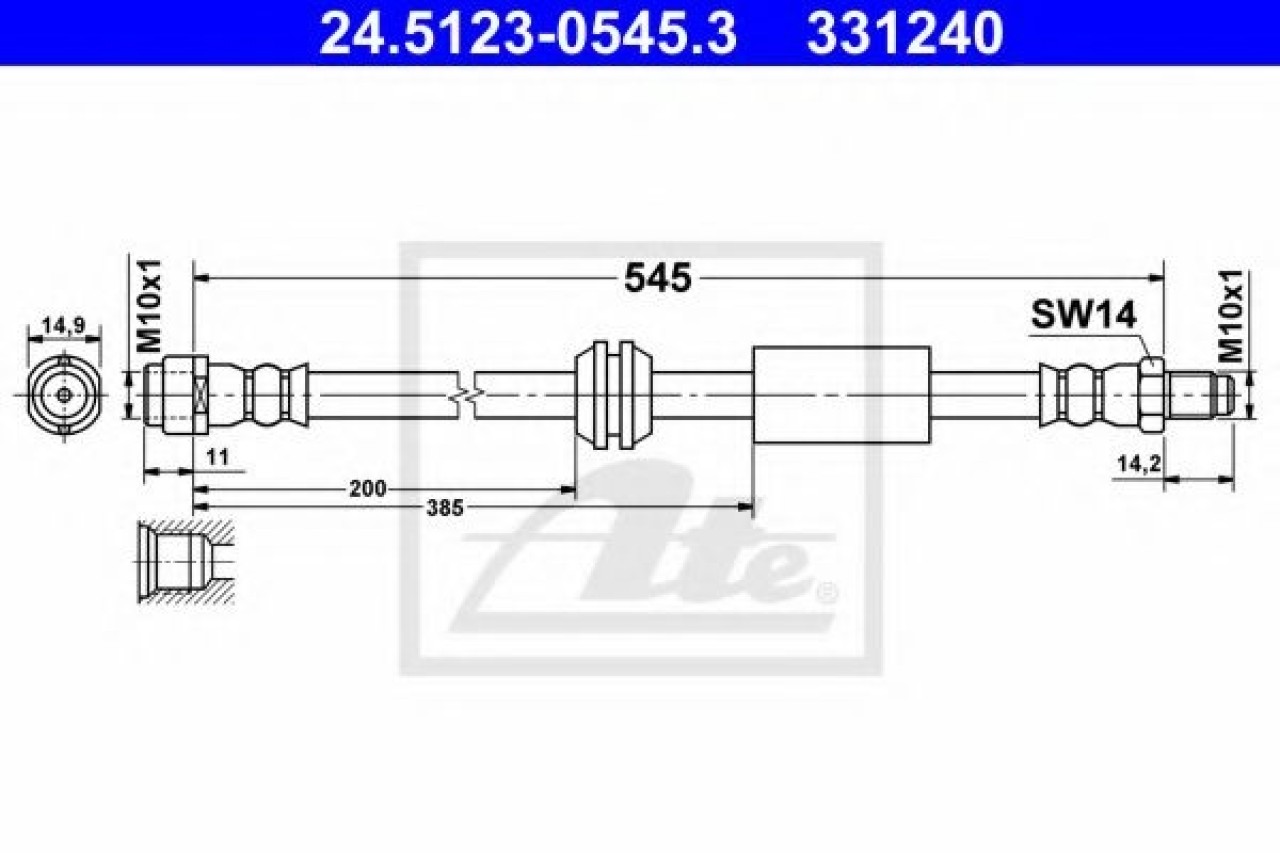 Furtun frana MERCEDES M-CLASS (W164) (2005 - 2011) ATE 24.5123-0545.3 piesa NOUA