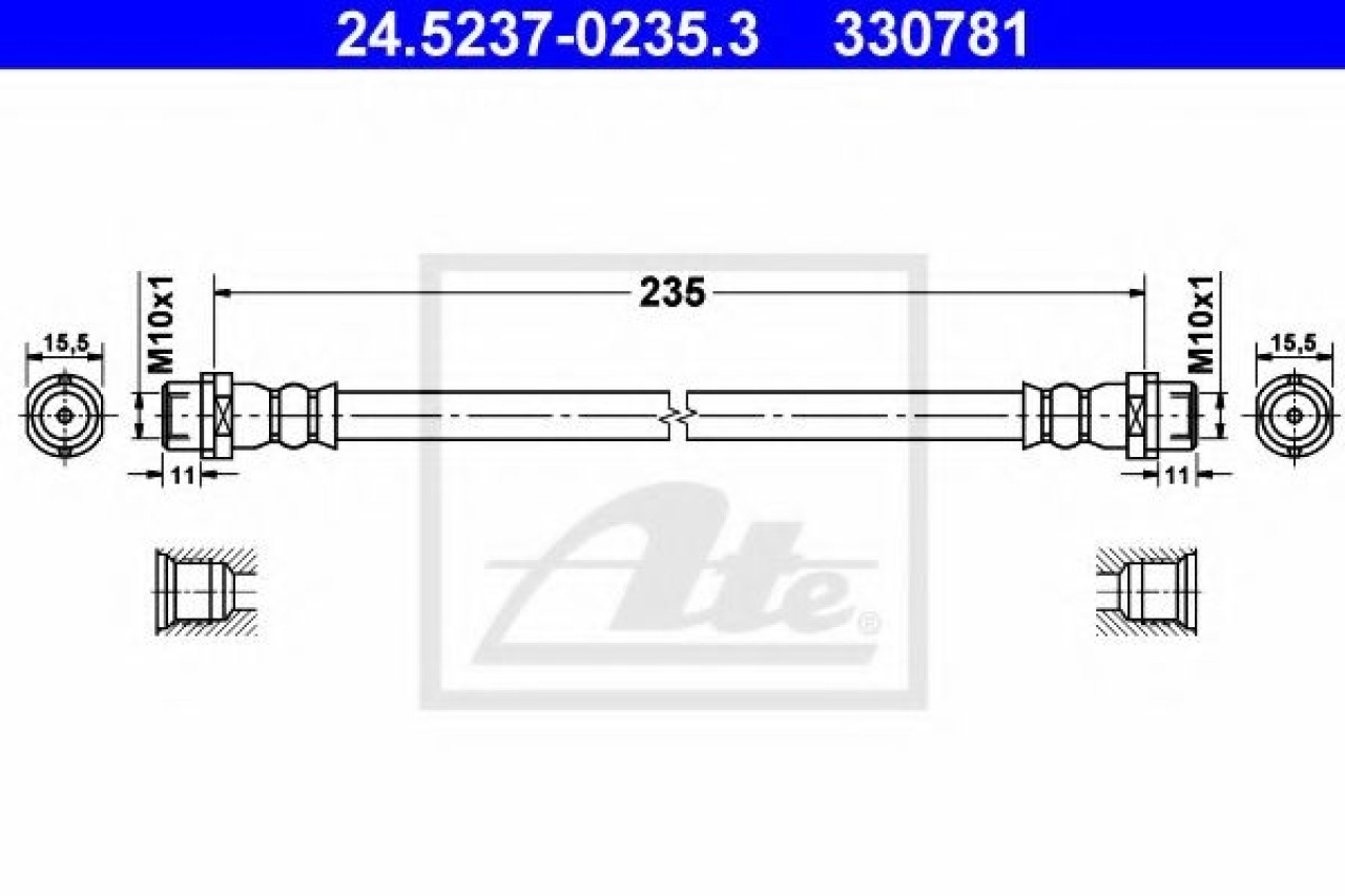 Furtun frana MERCEDES SPRINTER 3-t platou / sasiu (903) (1995 - 2006) ATE 24.5237-0235.3 piesa NOUA