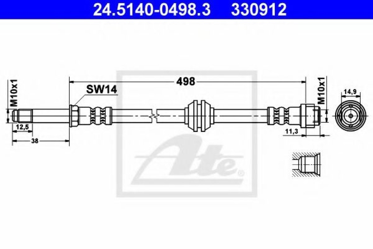 Furtun frana MERCEDES VITO bus (W639) (2003 - 2016) ATE 24.5140-0498.3 piesa NOUA