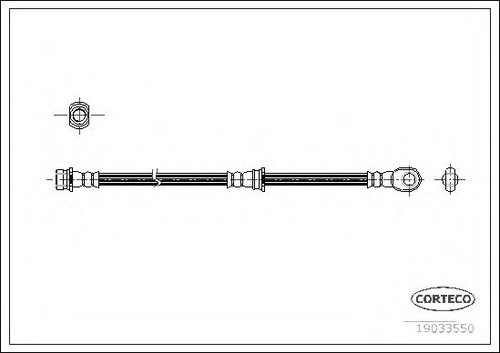 Furtun frana MITSUBISHI PAJERO III Canvas Top (V6_W, V7_W) (2000 - 2006) CORTECO 19033550 piesa NOUA