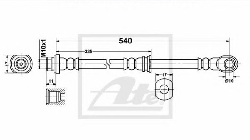 Furtun frana MITSUBISHI PAJERO III (V7_W, V6_W) (1999 - 2007) ATE 24.5286-0540.3 piesa NOUA