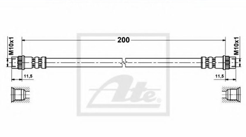 Furtun frana NISSAN PRIMASTAR bus (X83) (2001 - 2016) ATE 24.5229-0200.3 piesa NOUA