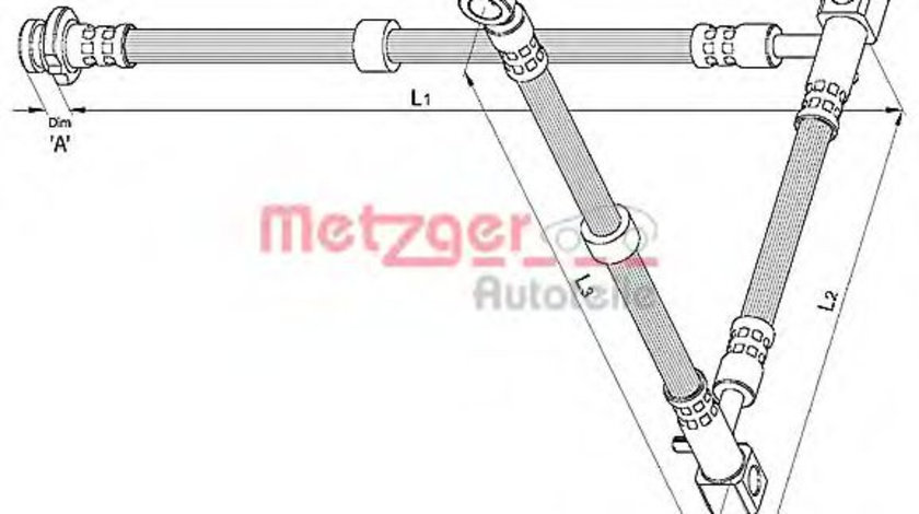 Furtun frana NISSAN PRIMERA Break (WP12) (2002 - 2016) METZGER 4110394 piesa NOUA