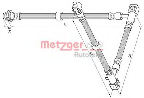 Furtun frana NISSAN PRIMERA Break (WP12) (2002 - 2016) METZGER 4110395 piesa NOUA