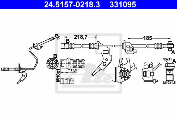 Furtun frana OPEL ASTRA G Cupe (F07) (2000 - 2005) ATE 24.5157-0218.3 piesa NOUA