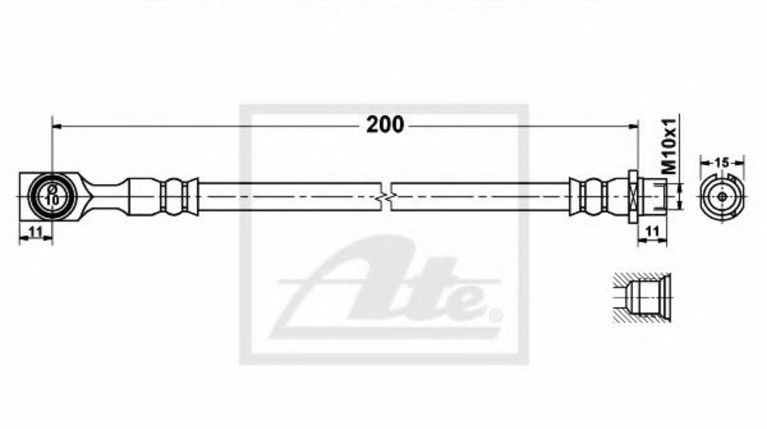 Furtun frana OPEL ASTRA G Hatchback (F48, F08) (1998 - 2009) ATE 24.5241-0200.3 piesa NOUA