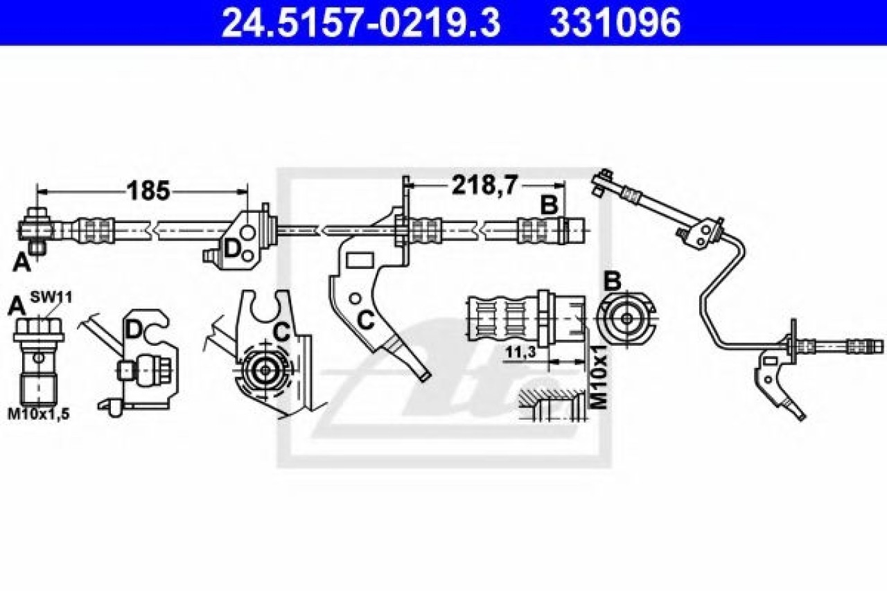 Furtun frana OPEL MERIVA (2003 - 2010) ATE 24.5157-0219.3 piesa NOUA