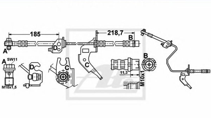 Furtun frana OPEL MERIVA B (2010 - 2016) ATE 24.5157-0219.3 piesa NOUA