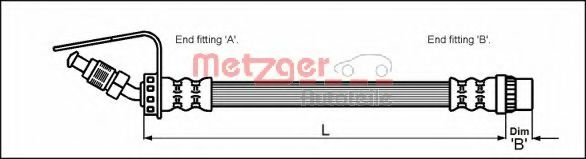 Furtun frana OPEL MOVANO platou / sasiu (U9, E9) (1998 - 2010) METZGER 4114762 piesa NOUA