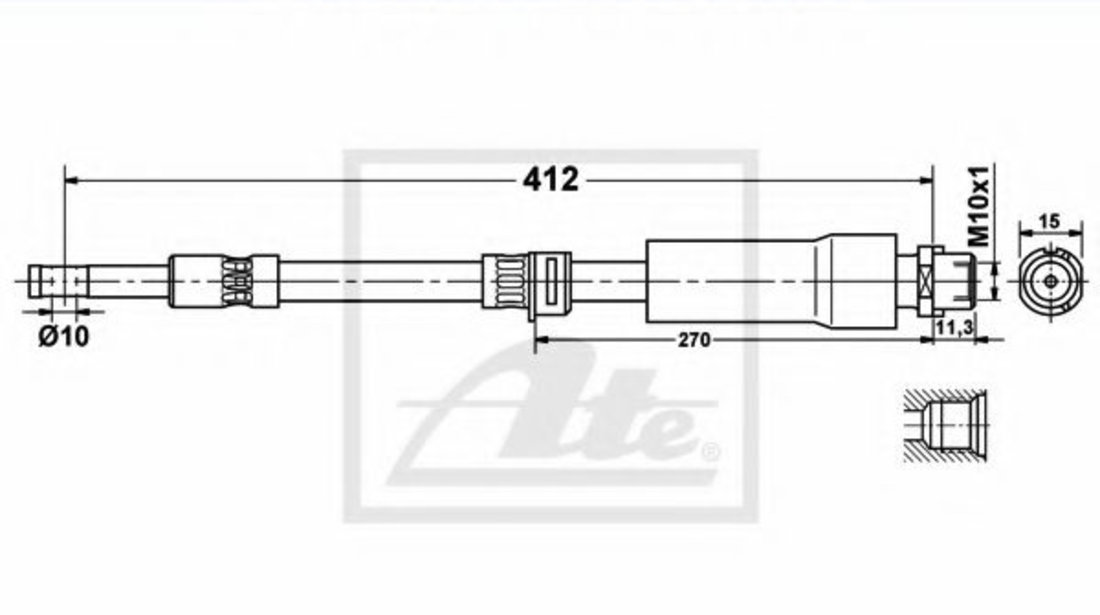 Furtun frana OPEL VECTRA C (2002 - 2016) ATE 83.7807-0412.3 piesa NOUA