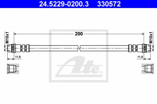 Furtun frana OPEL VIVARO platou / sasiu (E7) (2006 - 2014) ATE 24.5229-0200.3 piesa NOUA