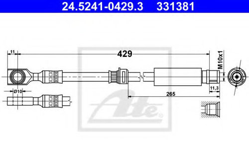 Furtun frana OPEL ZAFIRA B (A05) (2005 - 2016) ATE 24.5241-0429.3 piesa NOUA