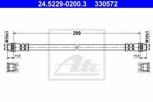 Furtun frana PEUGEOT 206 SW (2E/K) (2002 - 2016) ATE 24.5229-0200.3 piesa NOUA