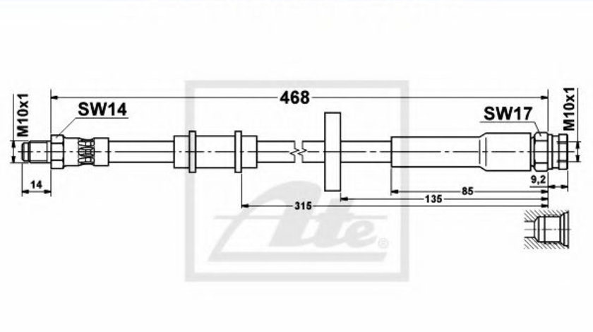 Furtun frana PEUGEOT BOXER bus (230P) (1994 - 2002) ATE 83.6401-0469.3 piesa NOUA