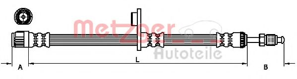 Furtun frana PEUGEOT EXPERT platou / sasiu (2007 - 2016) METZGER 4110749 piesa NOUA