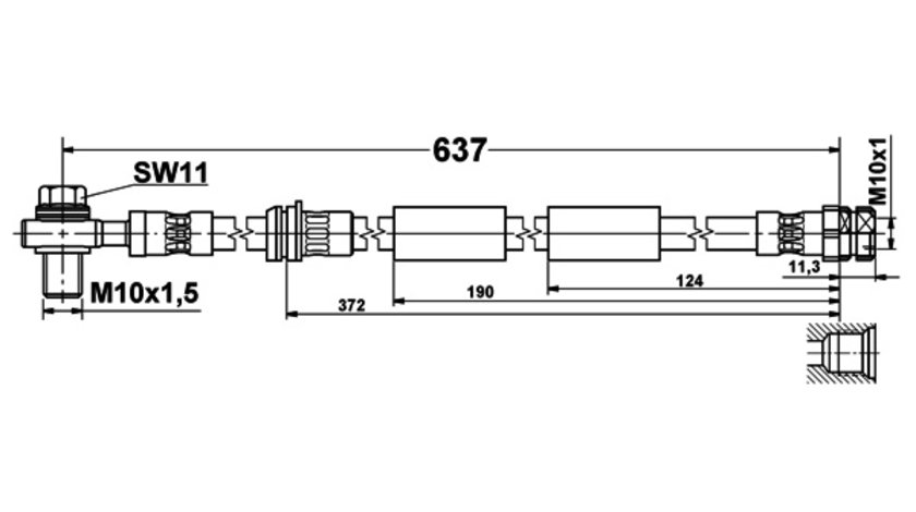 Furtun frana punte fata (83824706363 ATE) AUDI,CUPRA,SEAT,SKODA,VW